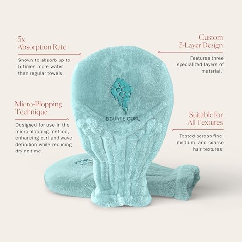 Bounce Curl Hair Drying Mitts- Faster Drying & Less frizz; Curly Hair Blush - Image 2