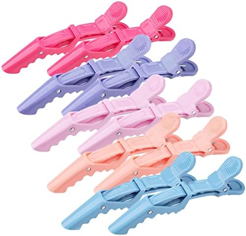 Plastic Non Slip Hair Clips for Women, Professional Alligator Hair Clips, Hair Styling Clips Sectioning Clips of Hair Salon (10PCS Macaroon) by OBSCYON