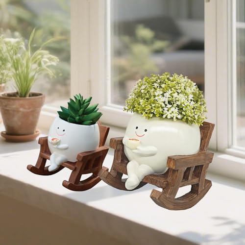 Smiley Face Planter Pot, Cute Coffee Plant Pots for Indoor Outdoor - Image 3