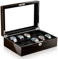 Wooden Watch Display Case 10 Slot Storage Box Organizer Lockable Collection by Unknown