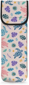 Curling Iron Travel Case Black Cow Print Heat Resistant Neoprene Pouch for Curling Iron Flat Iron Hair Straightener Storage Bag Portable Hot Tools Bag Turtle Leaf by Unknown