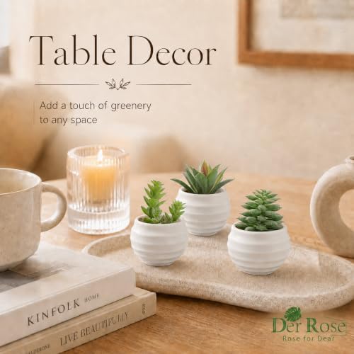 Der Rose 6 Pack Succulents Fake Plants for Bedroom Bathroom Home Decor - Image 4