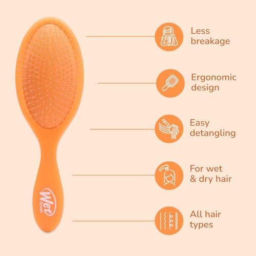 Wet Brush Original Detangler, Orange Crush (Summer Quencher), Ultra-Soft IntelliFlex Bristles Glide Through Tangles, Detangling Hair Brush (Wet & Dry), Women & Men, Limited Edition - Image 4