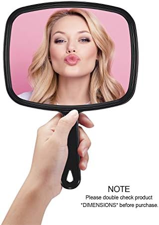 Gladmart 10.3" L x 7.4" W Hand Mirror for Home and Barber, Black - Image 2
