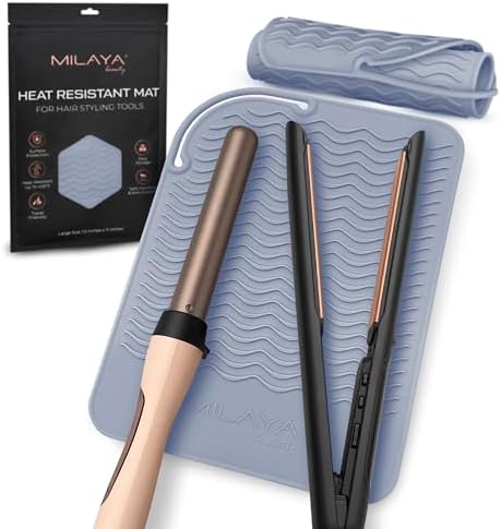 Large Vanity Mat, Heat Resistant Mat for Hair Tools, Vanity Décor by MilayaBeauty