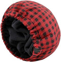 Shower Cap for Men Red Plaid Bath Cap, Reversible Large Waterproof Adjustable Shower Caps Terry Lining & Elastic Band Stretch Hem Hair Hat by AILEAM