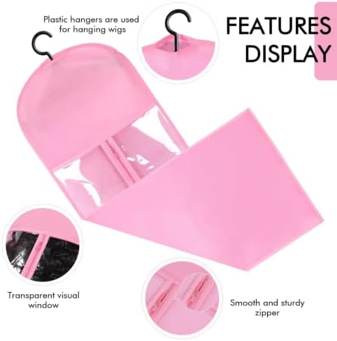 Pink Wig Storage Bags with Hanger, 6PCS for Wigs&Hair Extensions - Image 4