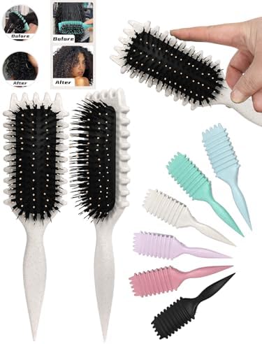 Beige Curl Defining Brush for Curly Hair – Detangling & Styling Brush for Women & Men, Defines 2A to 4C Curls, Reduces Frizz, Perfect for Wet & Dry Hair (Beige) - Image 2