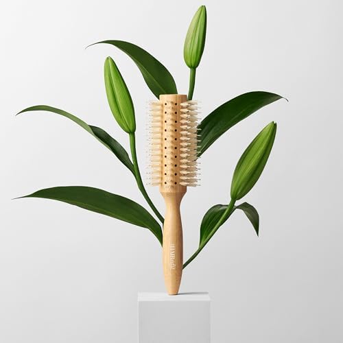 The Hair Edit Sleek Goddess Boar Bristle Bamboo Vented Round Hairbrush - Image 4