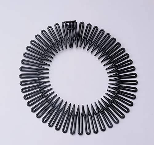 Sowaka 4 Pcs Circular Stretch Hair Wrap Holder Combs, Plastic in Black and Brown for Women Girls Outgoing Sports Hair Accessories - Image 4
