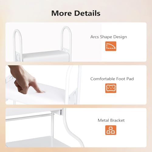 OmySalon Pedicure Cart Foot Bath Trolley, Adjustable Height Salon Trolley with PU Cushion, Portable Nail Esthetician Cart for Manicure & Foot Massage, Beauty Spa Supplies with Locking Wheels (White) - Image 5