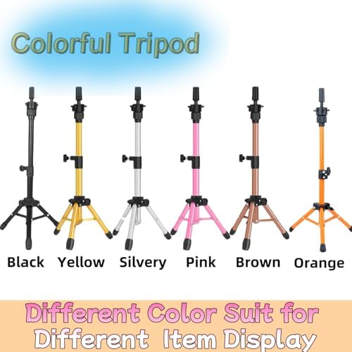 Mannequin Head Stand Tripod for Wigs Making or Hat Display - Image 5