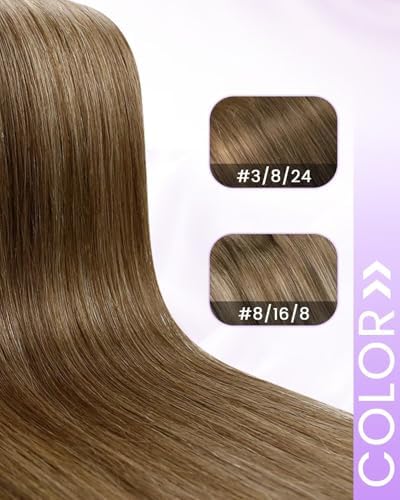 LaaVoo 150g Clip in Hair Extensions Medium Brown Balayage Comfortable Fit - Image 5
