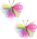 2" Tulle Mesh Barrettes, Butterfly Hair Clips for Girls, Toddlers & Kids – Colorful Hair Accessories – Ideal for Halloween, Christmas, Cosplay & Party Decor (Rainbow) by AmybasicHairAccesesary
