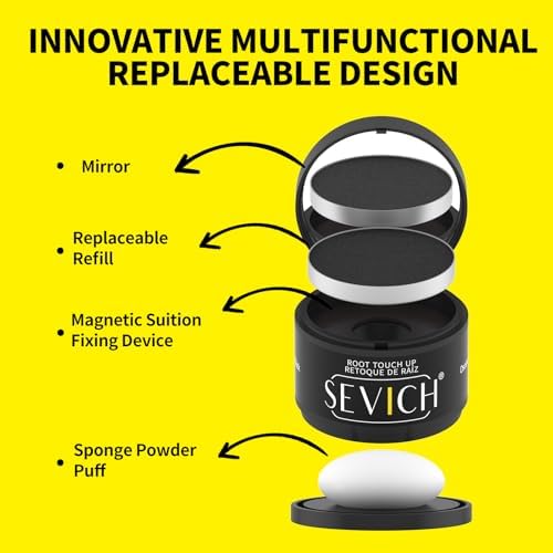 Sevich Hairline Powder, Gray Root Touch Up, Sweatproof, Dark Brown - Image 4