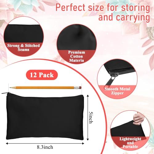 Legigo Blank Canvas Bags Zipper Pouch Makeup Bags Pencil Pouch Bulk - Image 2