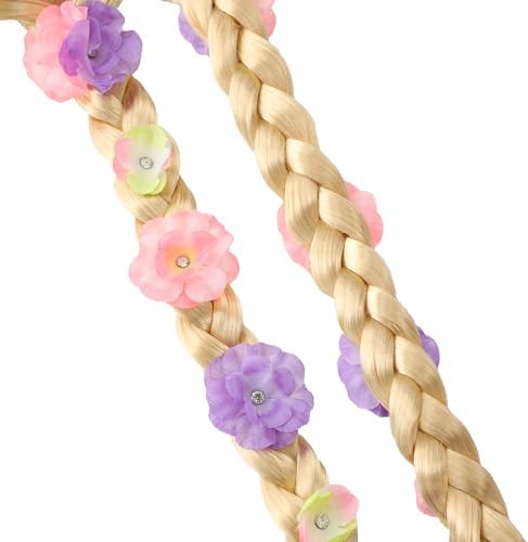 Sincere Party Girls Princess Wig,Rapunzel Plaits Blonde Wig for Girls Halloween Party,Role Playing - Image 3