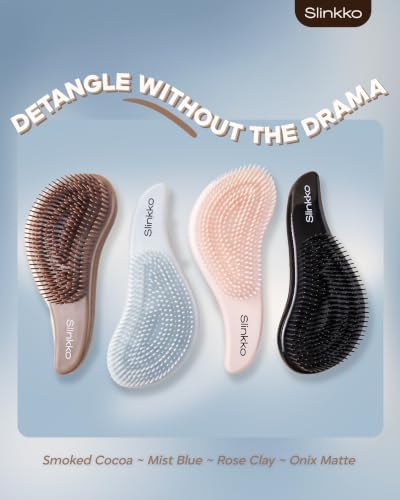 Detangler Brush, Curly Hair Brush for Women, Men & Kids - Wet & Dry Detangling Hair Brush for Curly, Thick, Fine & Wavy Hair - Anti-Breakage Wave Brush, Pain-Free Hairbrush, Onix Matte - Image 6
