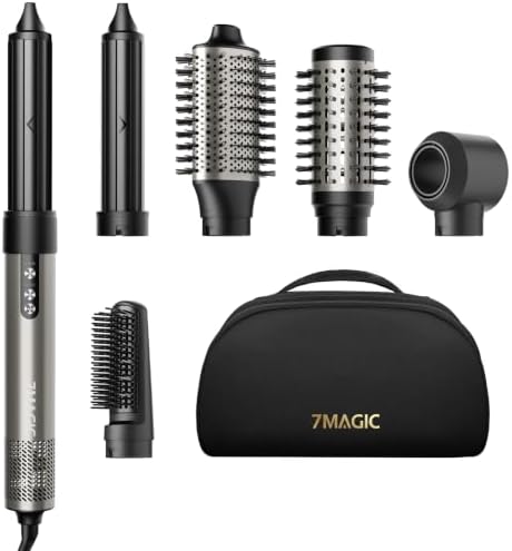 7MAGIC 6 in 1 Multi Hair Styler & High-Speed Hair Dryer Brush Silver by 7MAGICSevenMagicOneSmartLife