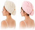 Microfiber Hair Drying Towel 2Pack, Large Size for Women, with Elastic Band by Unknown