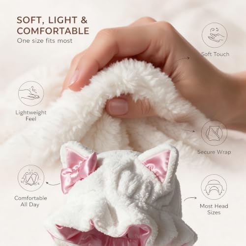 Satin Lined Sleep Bonnet for Women, Teddy Plush Hair Bonnet, Silk Wrap for Curly & Braided Hair, Anti-Frizz Night Cap - Image 2