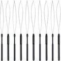 Zonon 10 Pcs Loop Needle Threader Tool for Hair Extension Bead,Black by Zonon