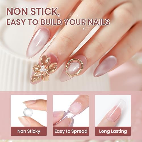 Clear and Nude Solid Builder Gel for Nails Extension 3D Hard Gel - Image 6