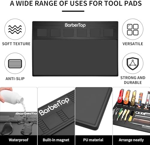 Magnetic Barber Mat with 6 Magnets - 19.3"x12.6" Non-Slip Tool Organizer for Clippers, Station Table Pad | Barber Mats for Grooming, Salon & Home Use - Image 5