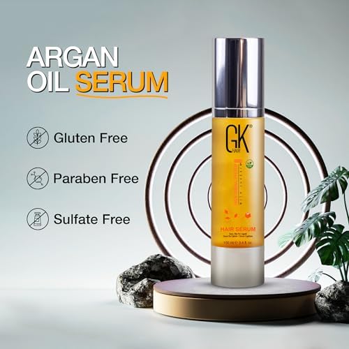 GK HAIR Oil- Argan Oil Hair Serum For Frizzy And Damaged Hair- Perfect For Keratin,Frizzy, Curly, Dry & Damaged ends-Adds Shine and Smooths,Paraben,Phthalate and Sulfate Free (3.4 oz) - Image 6
