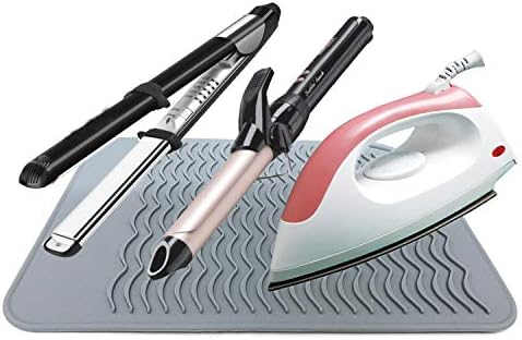 Lessmon Large Heat Resistant Mat for Hair Styling Tools, 11 x 7.5 in, Grey - Image 2