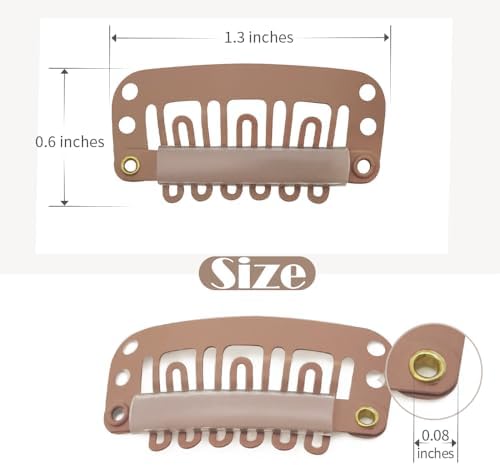 Dreamlover Brown U-Shaped Wig Clips to Secure Wig, 6 Teeth, 30 Pieces - Image 2