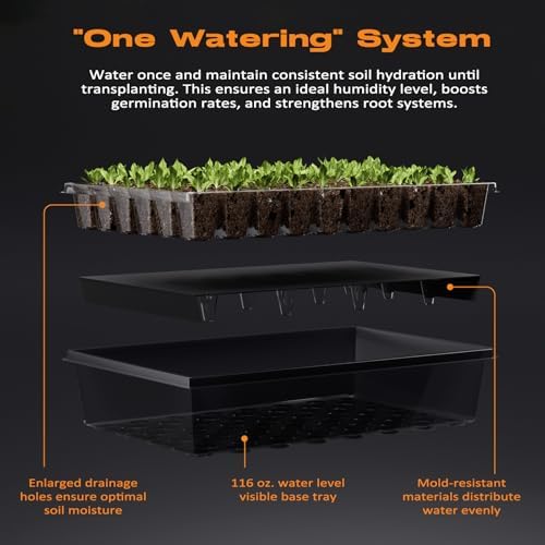 Patigrow 120-Cell Self-Watering Seed Starter Tray with Grow Light, Seed Starter Kit with 4.07” Humidity Dome, Indoor Seedling Starter Tray, Seed Starting Trays for Plant Germination, Seeds Growing - Image 3