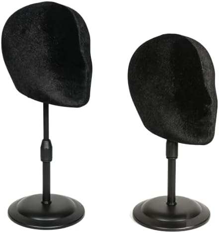 17inchs velvet Styrofoam Mannequin Head (1 Pack) - White Foam Wig Stand for Wigs, Hats, Masks, Hairpieces, Arts, Crafts, DIY Projects, Salon Display, and Travel Use (Normal face) by FASHION+DO