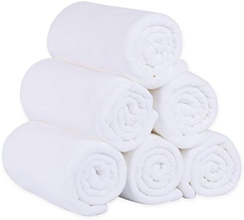 JML Microfiber Bath Towels Set, 6 Pack, 27" x 55", White by JML
