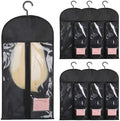 6PCS Anti-Static Wig Storage & Care, Multi-functional Wig Holder for Multiple Wigs Wig bags for travel, Dust-Proof Storage Organizer with Hook for Hair Extensions, Wigs & Accessories (Black) by Unknown