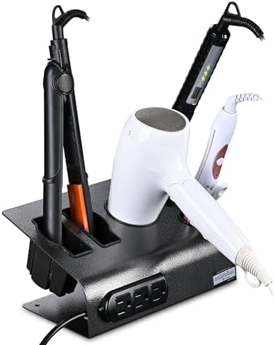 BYOOTIQUE 6-Hole Tabletop Blow Dryer & Hair Iron Holder Salon Stand Pack 2 - Image 6