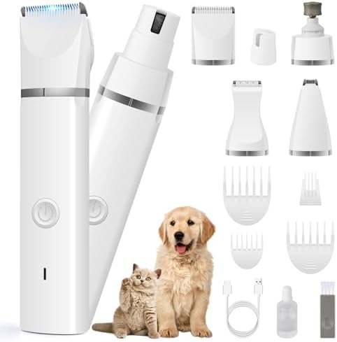Veeconn 4 in 1 Dog Clippers Grooming Kit with Paw Hair Trimmer for Cat Pet by VeeconnPetSupplies