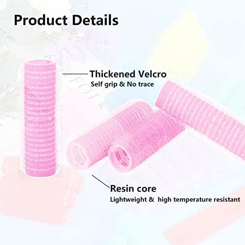 18PCS Self Grip Small Hair Curlers Heatless Roller Hair Curlers Pro Salon Hairdressing Curler DIY Curly Hairstyle Hair Rollers Tools Rat Tail Comb for Women Medium Short Hair(Pink) - Image 4