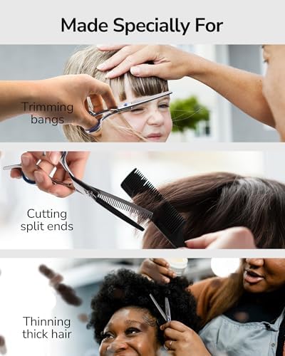 ULG Left-Handed Hair Thinning Scissors, Thinning Shear for Hair Cutting 6.5 inch Professional Barber Scissors Salon Texturizing Shears Made of Japanese Stainless Steel - Image 6