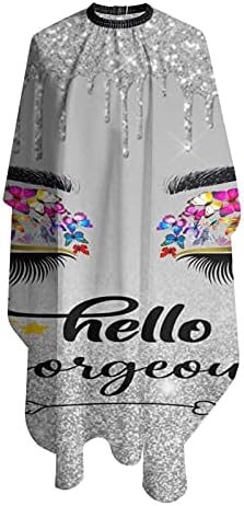 Barber Cape Hello Butterflies Gorgeous Silvery Glitters Salon Hair Cut Apron Barbershop Kits For Women 55''X66'' - Image 2