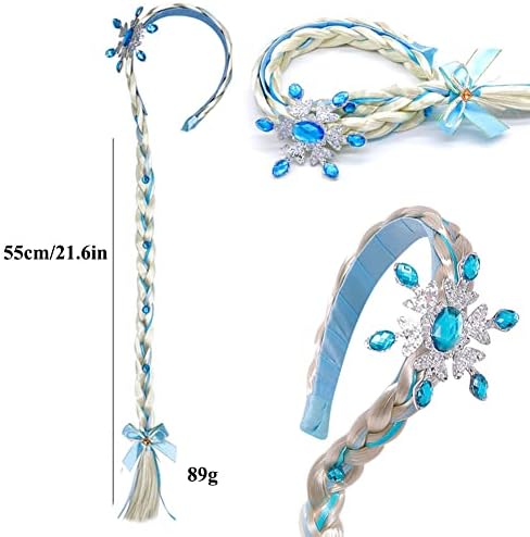 2Pcs Long Braided Wigs Princess Hairpiece Wig Braid Girls Cosplay Headband Hair Dess up Accessories for Girls - Image 6