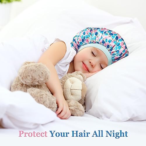 3 Pcs Kids Bonnets for Girls, Satin Silk Hair Bonnet for Sleeping - Image 3