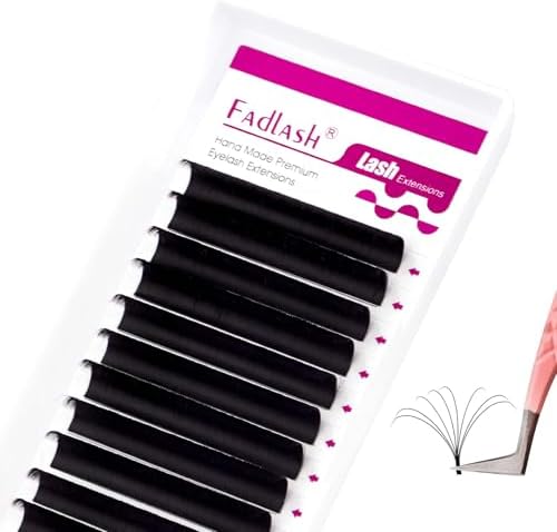 FADLASH Easy Fan Lash Extensions C D Curl Blooming Volume Eyelash Extensions 8-25mm Volume Lashes Self Fanning Eyelashes Extensions Supplies Lash Tray (0.07D, 14mm) by FADLASH