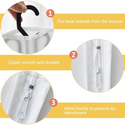 5Pcs 31.5in Hair Extension Holder Wig Storage Bag with Hanger, White - Image 3