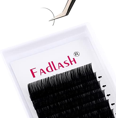 Classic Eyelash Extensions Lash Extension Supplies Matte Dark Black Individual Eyelash Extension Classic Lash Extensions Professional (0.20-C, 17mm) by FADLASH