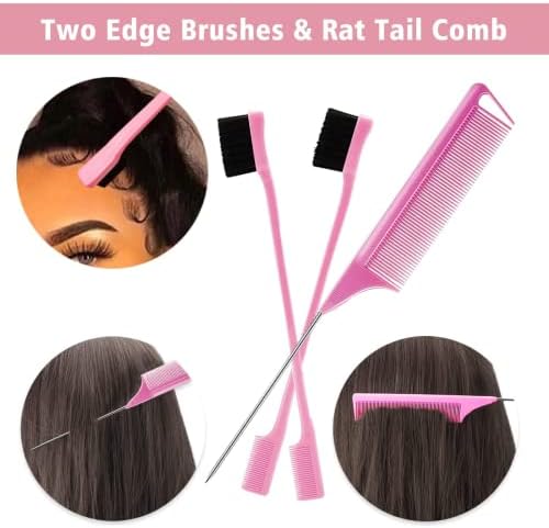 Goiple 11 PCS Wig Kit for Lace Front Wigs for Beginners, Hair Wax Stick Lace Melting Elastic Band for Wigs, Edge Laying Scarf, Eyebrow Razor, Tweezer, Edge Brush, Wig Band, Mini Scissor, Comb (Beige) - Image 4