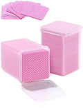 TEOYALL Lint Free Nail Wipes, 400 PCS Non-Woven Fabric Nail Cleaning Pads Pink Lash Extensions Glue Cleaning Wipes Salon Supplies by TEOYALL