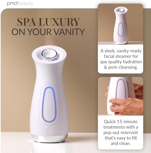 PMD SilkSteam Pro - Spa-Grade Facial Steamer with SilkSteam Technology - Rapid Start-Up - Adjustable, Directional Nozzle - Essential Oil Filters - Dewy, Hydrated Glow - Image 3