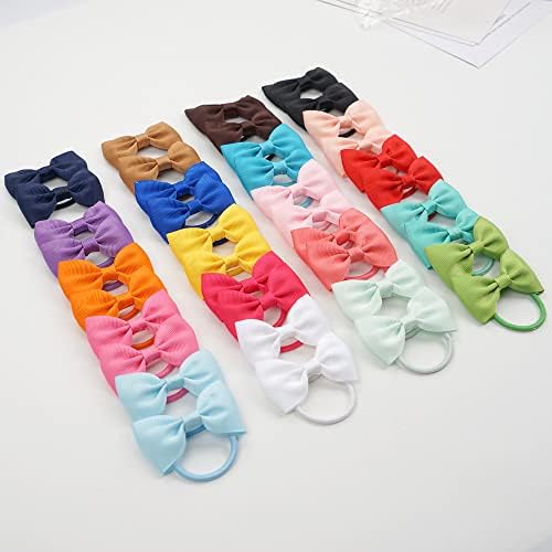 CÉLLOT Toddler Hair Accessories - 40pcs 2.75" Elastics Rubber Ribbon Bands, Bows for Baby Girls, Kids & Children - Image 5