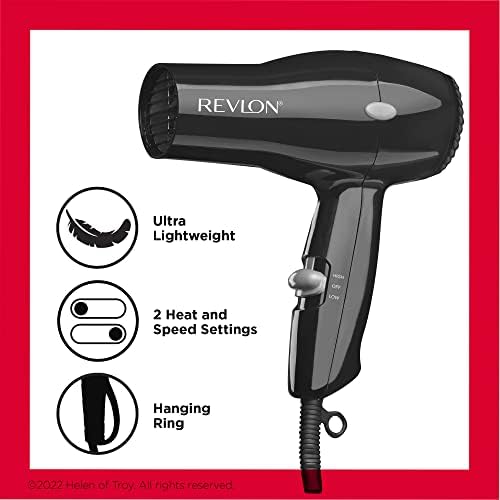 Revlon Compact Hair Dryer | 1875W Lightweight Design, Perfect for Travel, (Black) - Image 4